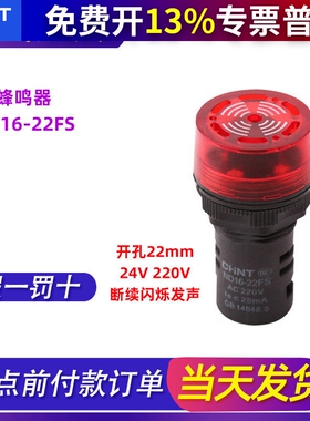 正泰LED带灯蜂鸣器断续AD闪烁ND16-22FS直流DC24V AC220V警报器SM