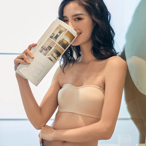诗叶美背抹胸内衣女无钢圈无肩带防滑裹胸薄款大胸显小文胸夏季 - 封面