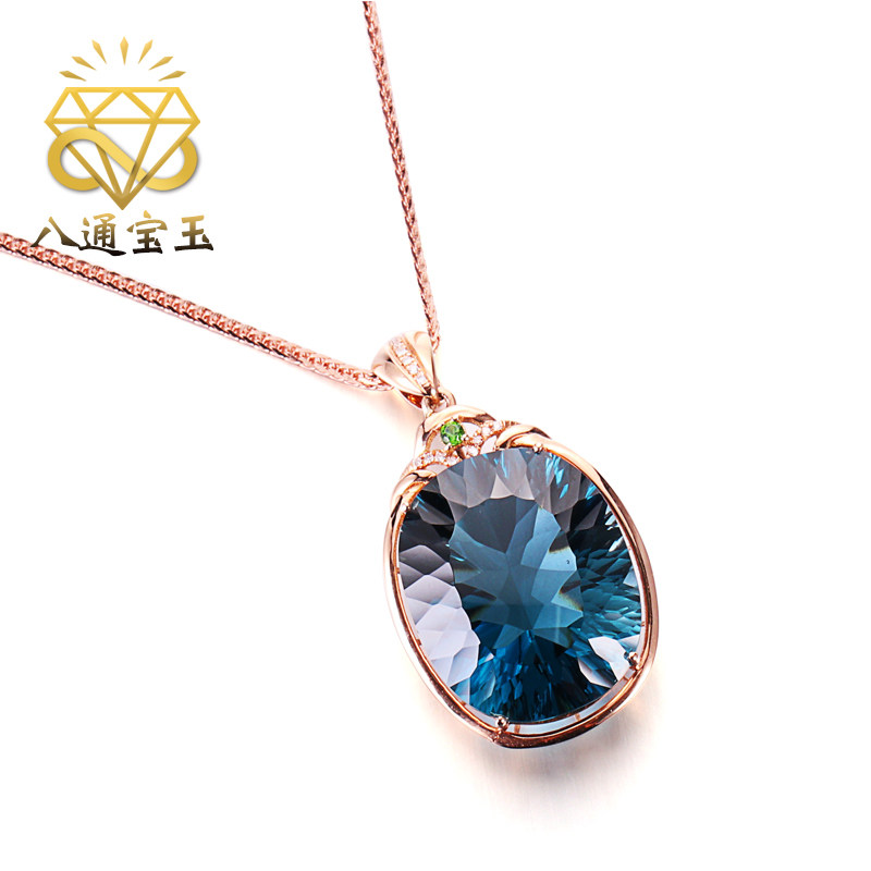 Eight. Baoyu Jewellery 23.35 Carat natural Topaz Pendant 18K Diamond Set Necklace Choi Baoin the Jewelry/Diamond/Jade/Gold , Colored stones/Precious stones , Choker  category - from Buy2taobao.com to provide professional Taobao agent buy service