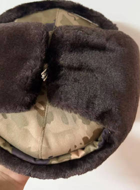 新款雷锋帽条纹栽绒帽户外骑行冬季保暖日常护耳防风迷彩加绒棉帽