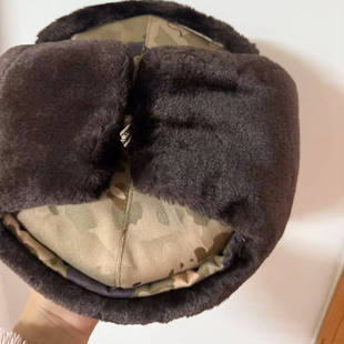 新款雷锋帽条纹栽绒帽户外骑行冬季保暖日常护耳防风迷彩加绒棉帽