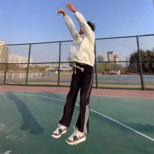 传奇商行legend休闲卫裤男春秋新款三条杠条纹拼接篮球裤运动裤子