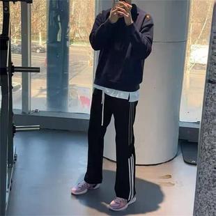 篮球运动裤 三条杠条纹拼接卫裤 子 男春秋新款 传奇商行legend休闲裤