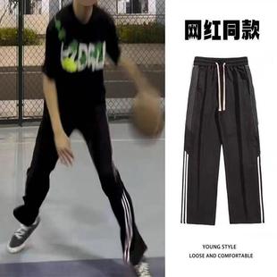 痞帅学生卫裤 潮牌三条杠条纹运动裤 休闲裤 传奇商行legend春秋新款