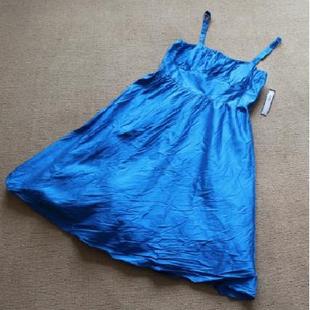 ta**ri 美国 双宫真丝 可拆卸吊带 两穿连衣裙 甜美淑女 蓝色入