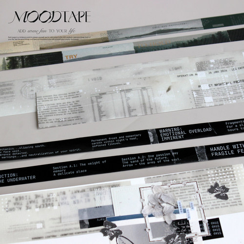 moodtape风景诗人原创基础英文背景打底拼贴手帐胶带贴纸mood文具