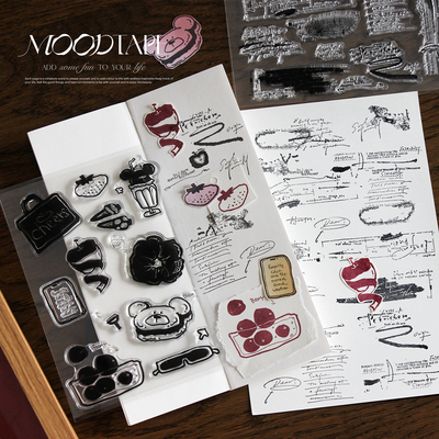 moodtape好天气文字原创手帐拼贴素材透明橡胶皮章mood印章文具