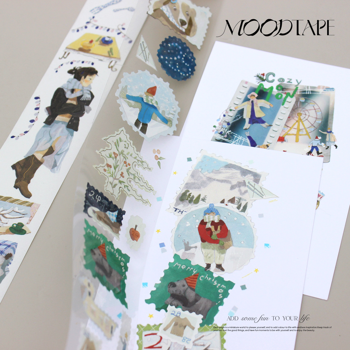 moodtape.冬日旅程原创背景造景拼贴手帐胶带咕卡贴纸mood文具,文具电教/文化用品/商务用品,和纸胶带,淘宝优惠券,粉丝福利购,淘宝优惠卷