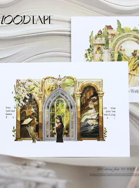 moodtape.欧洲见闻录原创复古拼贴手帐胶带咕卡贴纸mood文具