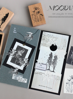 moodtape燕树等风蒲公英原创木质印章橡胶皮章文具mood可爱手帐