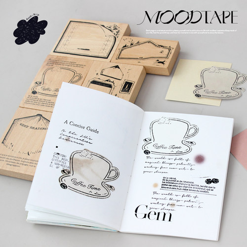 moodtape.房子阅读便签原创手帐木质印章橡胶皮章文具mood手帐