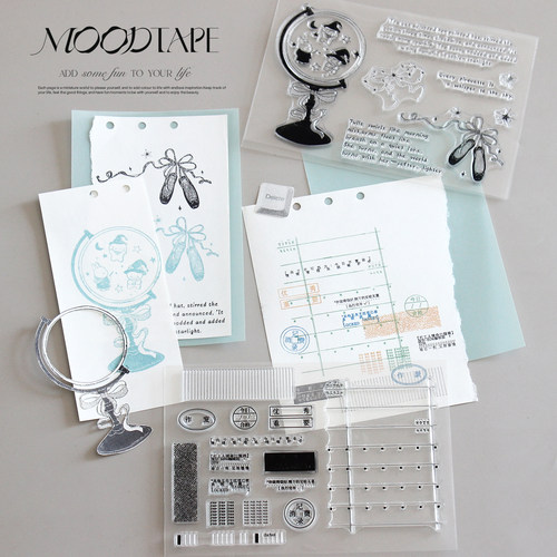 moodtape万物流转原创文字手帐拼贴素材透明橡胶皮章mood印章文具