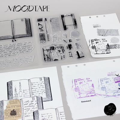 moodtape阅读文字书原创手帐透明印章咕卡橡胶皮章mood可爱印章