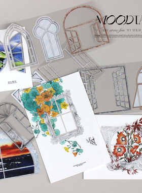 moodtape.聆听窗外原创窗户边框拼贴手帐胶带咕卡贴纸mood文具