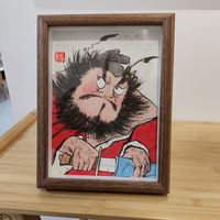 Hand-painted Zhong Kui portrait, 100% pure hand-painted cinnabar for protecting the house, attracting good fortune and wealth, catching ghosts and repelling villains, table arrangement thumbnail 3