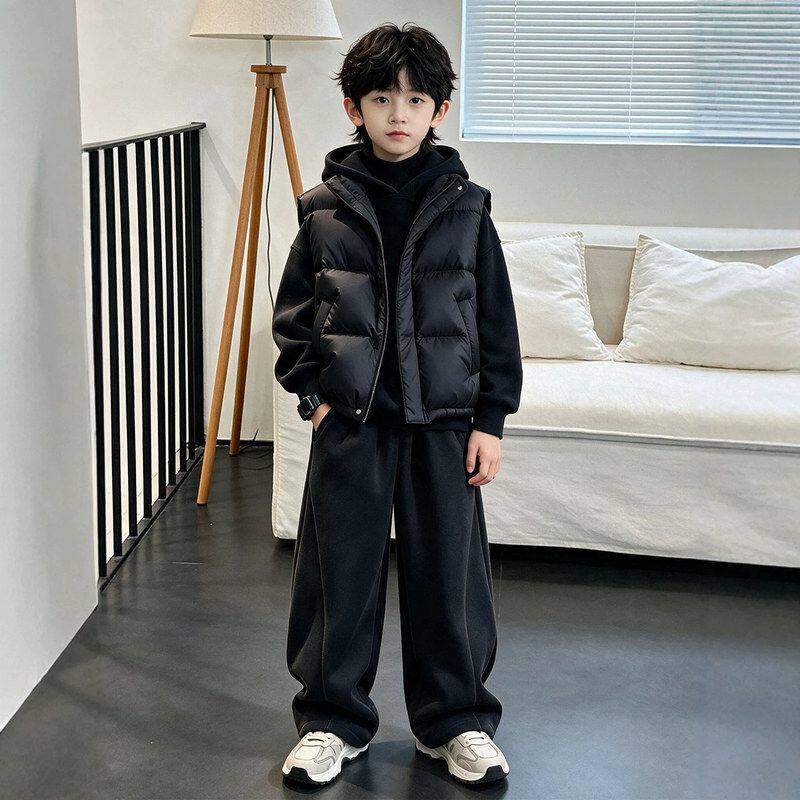 男童冬装加绒套装秋冬款2026新款运动男孩中大儿童冬季衣服加厚潮