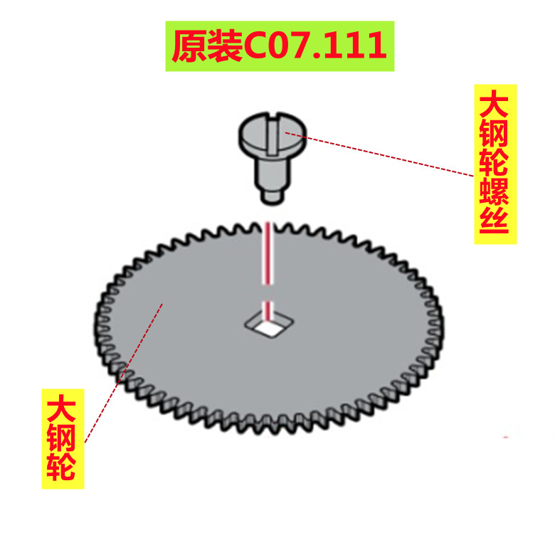 瑞士原装ETA自动机芯 C07.111大钢轮 螺丝 111/121/141精钢金属