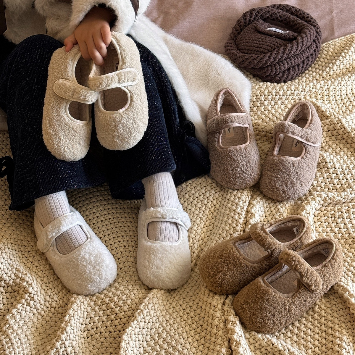 女童毛毛鞋儿童棉鞋冬季新款韩版浅口奶奶鞋加绒保暖豆豆鞋公主鞋,童鞋/婴儿鞋/亲子鞋,棉鞋,淘宝优惠券,粉丝福利购,淘宝优惠卷