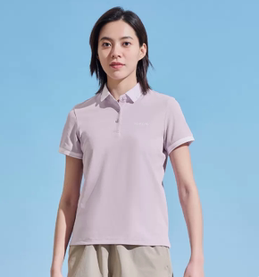 探路者短袖 TAJJBL82746 T恤女春夏新款 户外锋巢仿生透气翻领POLO衫