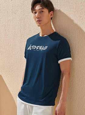 探路者T恤男 春夏户外透气印花徒步男女圆领短袖TAJI81843/82844