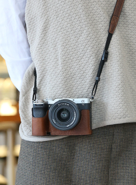 索尼a7c2保护套zve10二代相机包配件真皮壳a7m4/a7cr/a6400/a6100