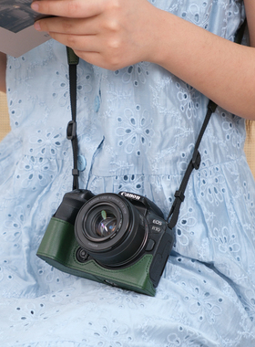 佳能R10保护套R50vR6二代三代R8R7RPR52相机包配件皮套真皮R100