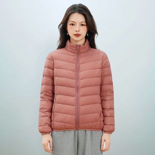 羽绒服女士 轻薄款 平湖驰新女式 新国标90绒简约羽绒纯色女立领女装
