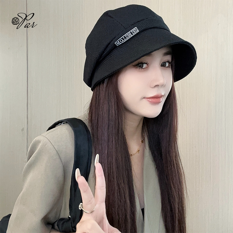 韩版贝雷帽女冬季百搭显脸小渔夫帽宽檐圆顶帽子大头围鸭舌堆堆帽