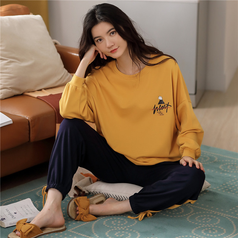 睡衣女纯棉长袖韩版春秋季两件套装秋冬可出门休闲家居服薄款套装,女士内衣/男士内衣/家居服,睡衣/家居服套装,淘宝优惠券,粉丝福利购,淘宝优惠卷