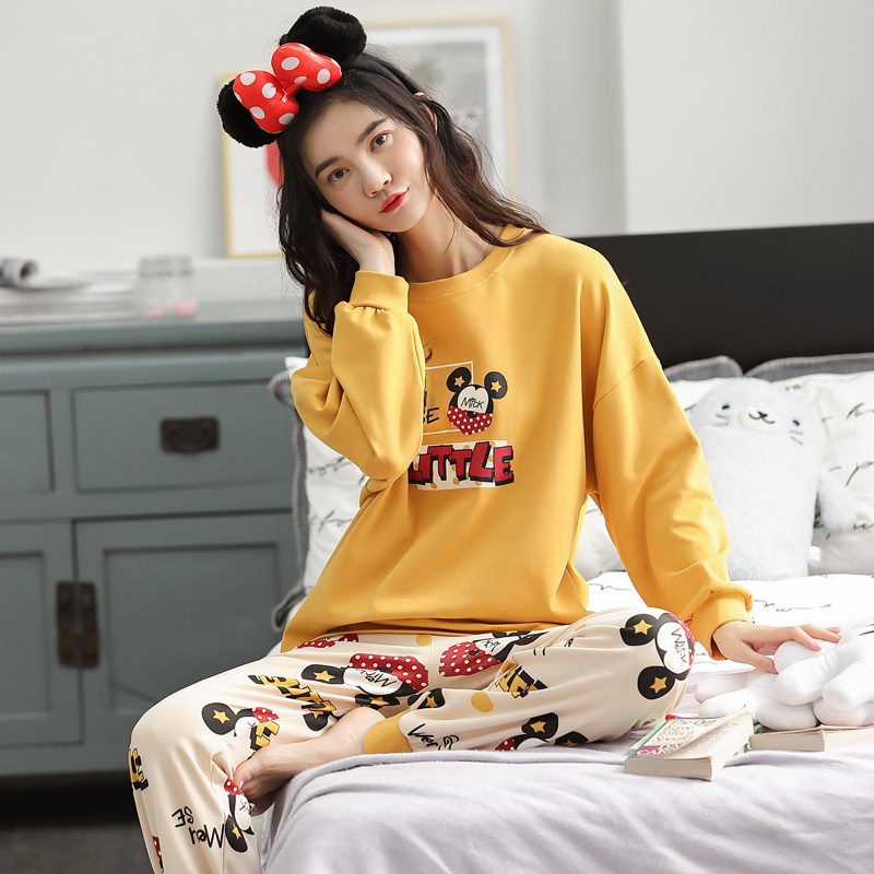 睡衣女士春秋季纯棉长袖可爱家居服大码全棉宽松两件套装可外穿,女士内衣/男士内衣/家居服,睡衣/家居服套装,淘宝优惠券,粉丝福利购,淘宝优惠卷