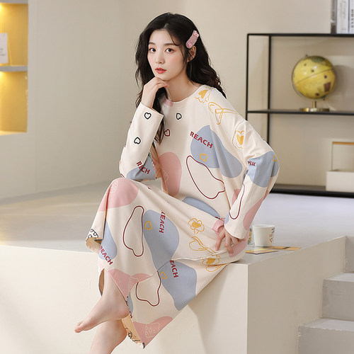 睡裙女秋季2022年新款纯棉长袖