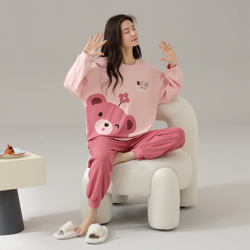 春秋款睡衣女2024年新款长袖纯棉可爱卡通可外穿秋冬季家居服套装,女士内衣/男士内衣/家居服,睡衣/家居服套装,淘宝优惠券,粉丝福利购,淘宝优惠卷