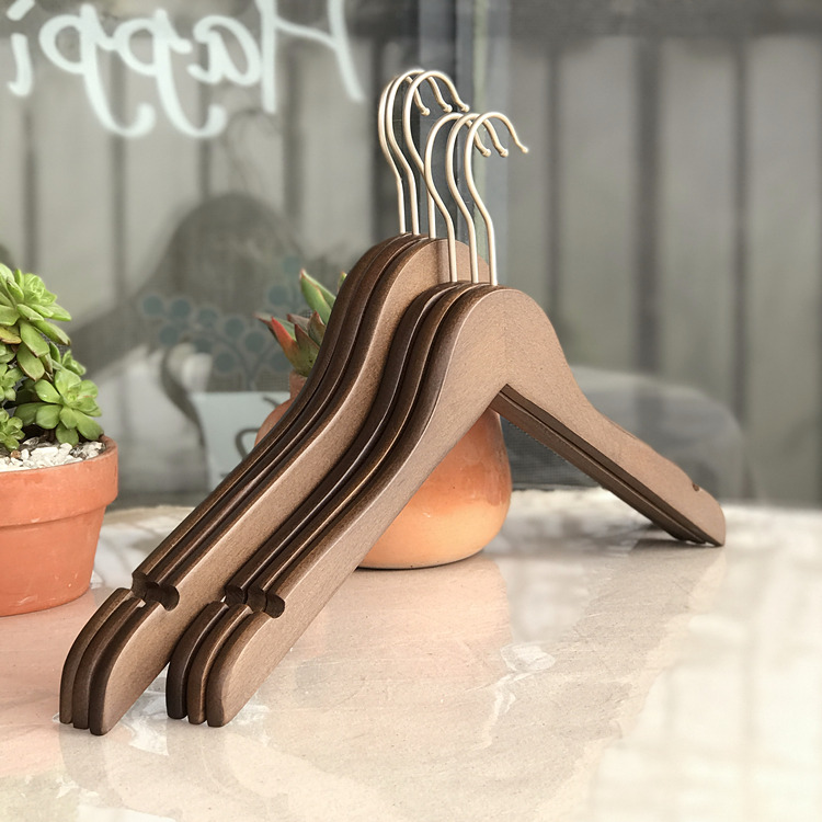 德国进口榉木外贸出口大厂复古棕色透木纹珍珠镍钩夹原单天然实木