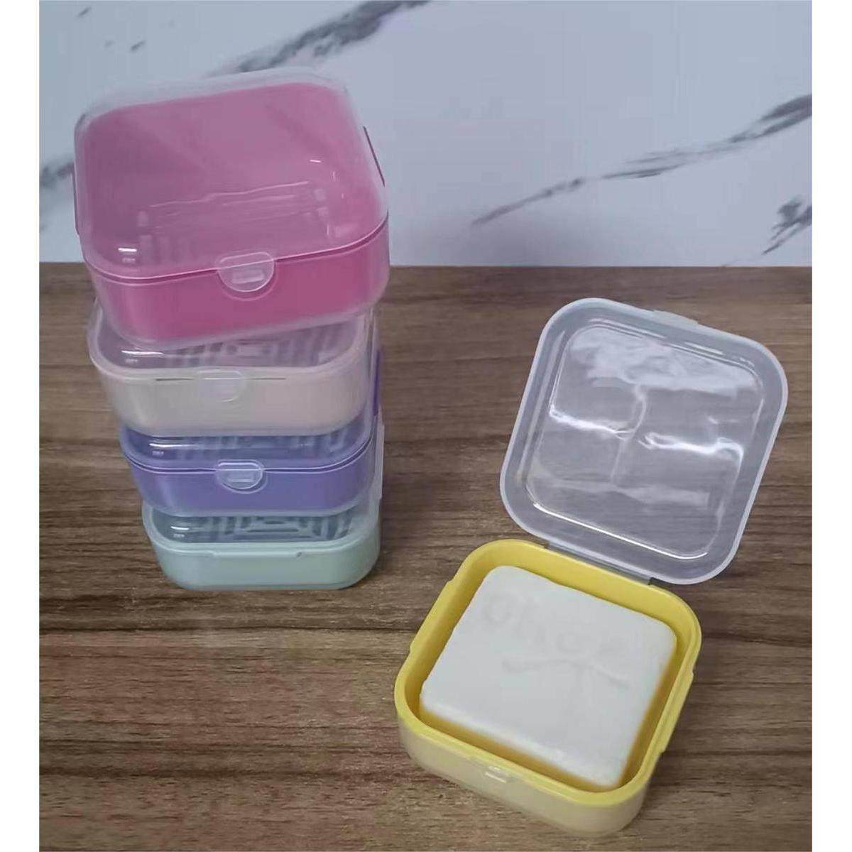 旅行香皂盒方形沥水架有盖可携式收纳盒防水手工皂盒子学生宿舍收