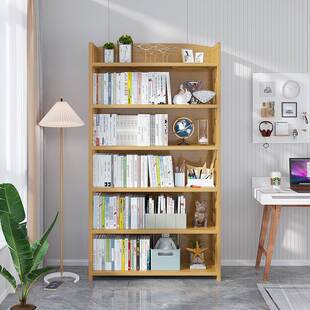 简易书架落地置物架一体靠墙家用书柜子储物柜客厅书桌收纳图书馆