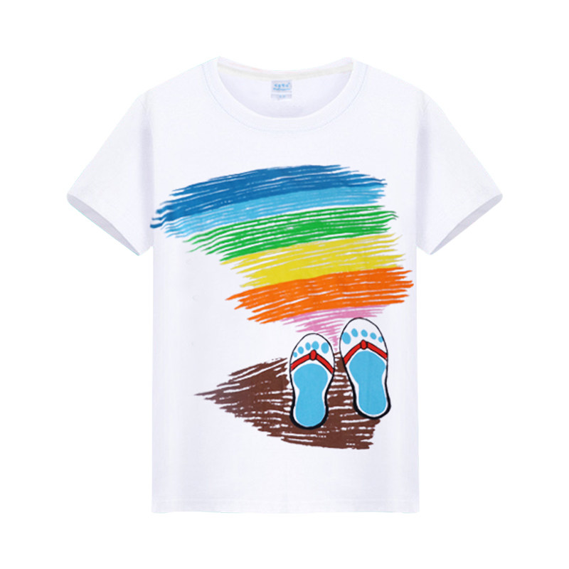 亲子宽松沙滩针织衫短袖海边度假t恤男圆领情侣半袖打底衫潮