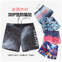 Swimwear men's anti embarrassment trend brand fashion show big coquette short pants hot spring swimming equipment men's flat angle swimming pants