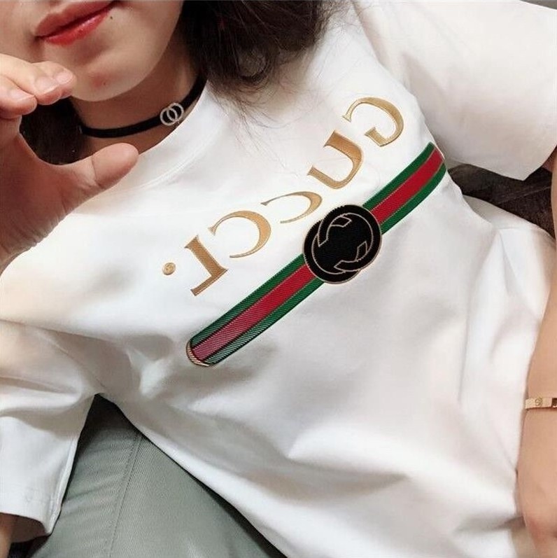 2020新款夏装短袖女白色t恤韩版修身大码宽松字母印花圆领半袖潮