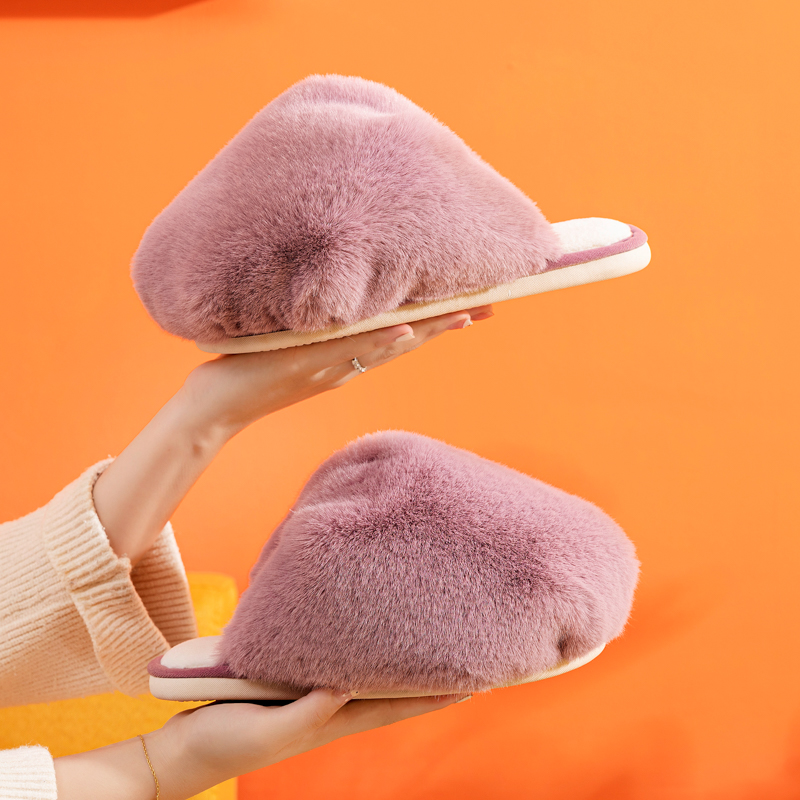 网红高端棉拖鞋女秋冬毛毛拖鞋