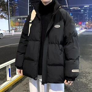 2023年新款羽绒棉服男冬加厚立领港风潮流情侣冬装宽松大码面包服