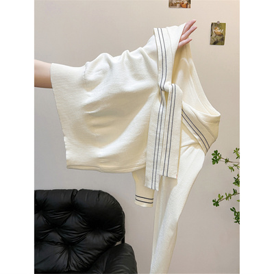 秋冬内搭长袖打底针织衫上衣高级感可外穿海军领披肩学院风毛衣女