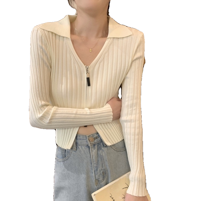 设计感小众v领内搭毛衣女打底衫