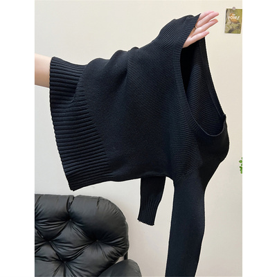 秋冬季方领修身紧身长袖打底针织衫上衣超好看黑色显瘦内搭毛衣女