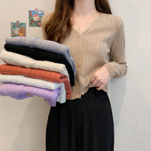 2026新款 上衣秋冬开衫 百搭短款 针织衫 外搭毛衣外套 v领长袖 春秋季