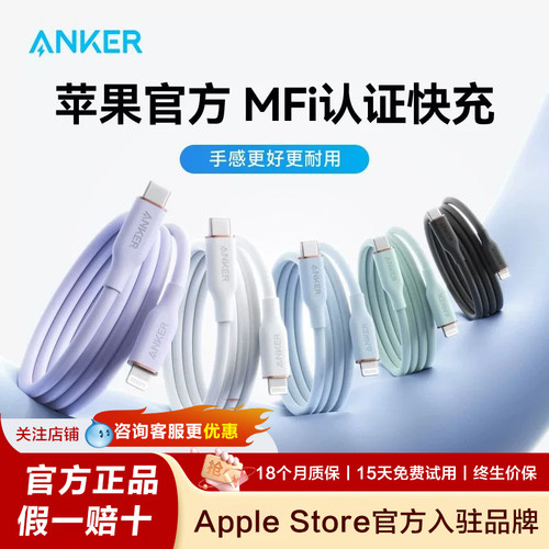 Anker安克充电亲肤数据线双typeC