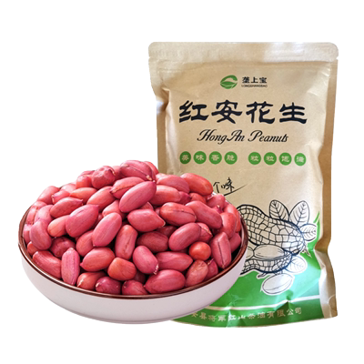红安特产（中国地理标志产品） 红安垄上宝红皮花生米500g*3