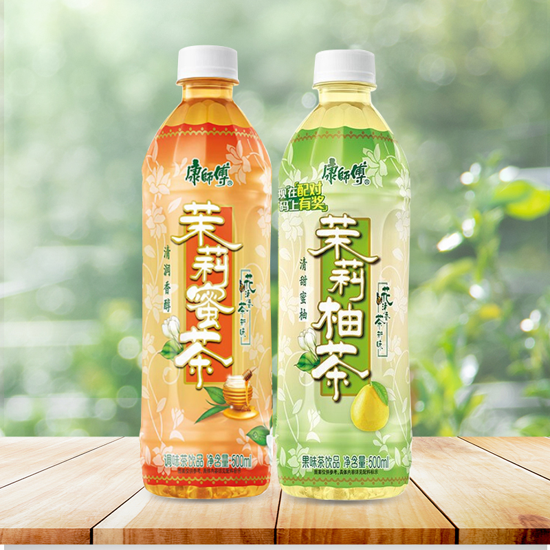 康师傅茉莉蜜茶500ml*12 茉莉柚茶500ml*3瓶装饮料饮品混合整箱装