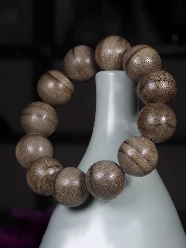 MU YI TANG [횡포한 표범 무늬] 정통 칼리만탄 오래된 재료 침향 비즈 팔찌 18|20MM 남성 충실도