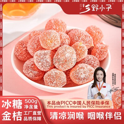 冰糖金桔干天山雪桔新疆金橘蜜饯果脯休闲果干润喉软糯化痰橘子干