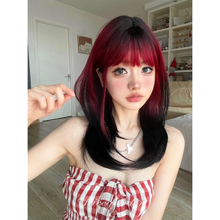 Alicegarden假发女网红lolita日系渐变《草莓果酱》长直发全头套